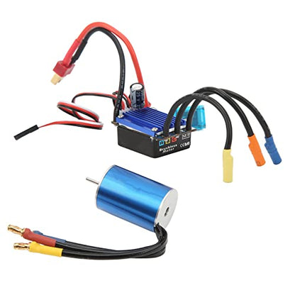 Brushless Motor ESC Combo, 4800KV High Speed 25A Power with CNC Aluminum Cover, RC Car Brushless Kit, for 1/16 1/18 Scale RC Trucks Off-Road Racing and Hobbyist Use