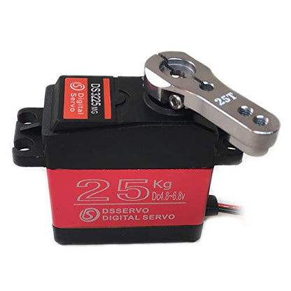 Pack of 2 Digital Servo 25KG Full Metal Gear High Torque Waterproof for RC Car Crawler Robot - size: 25kg x 2PCS(270°)