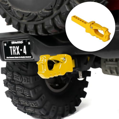Metal RC Crawler Trailer Hook Tow Hitch for 1/10 RC Crawler Traxxas TRX4 Axial SCX10 Rear Bumper Parts (Yellow) - color: Yellow