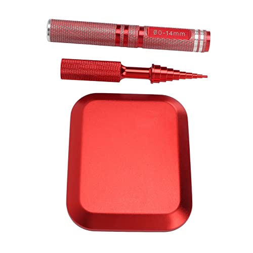 RC Repair Tools Kit, Punch Cross Wrench Body Reamer Set for Remote Control Model Upgrade Maintenance, Aluminum Alloy Stainless Steel RC Car Part with Magnetic Screw Tray, Universal (Red) - color: Red