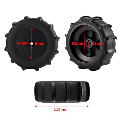 4PCS Off Road Snow Sand Rubber Tires Wheels for All 1/10 Scale RC Trucks (Black) - color: Black