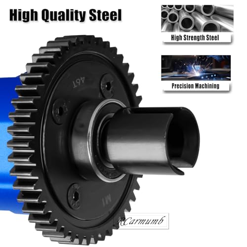 46T Center Differential Assembly #9585 Upgrades Part for Sledge 1/8,Heavy Duty Medium Carbon Steel & Aluminum Alloy RCarmumb RC Truck Replacement Upgrade,Navy Blue - color: Navy Blue(1set)