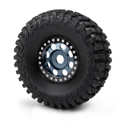 4PCS Aluminium Beadlock Wheel Rims For 1/7 Mojave 6S EXB & 1/8 Mojave 4S BLX Desert Truck(Titanium) - color: Titanium