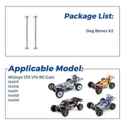CKYSCHN Metal Wheel Stub Axle Dogbone Upgraded Set for WLtoys 1/14 144011 1/12 124017 124016 RC Car, RC Buggy Upgrade Parts Accessories