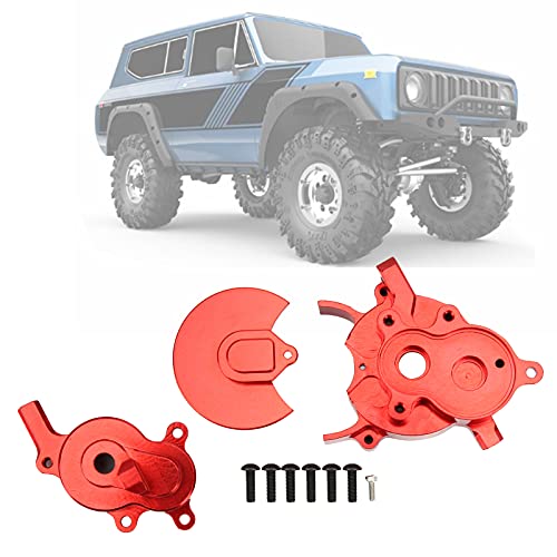 Aluminum Alloy Transmission Case Housing Set, RC Gearbox Housing for GEN8 1/10 RC Car, CNC 6061 - T6 with Hard Anodized Finish and PTFE Coated Gears (Red) - color: Red