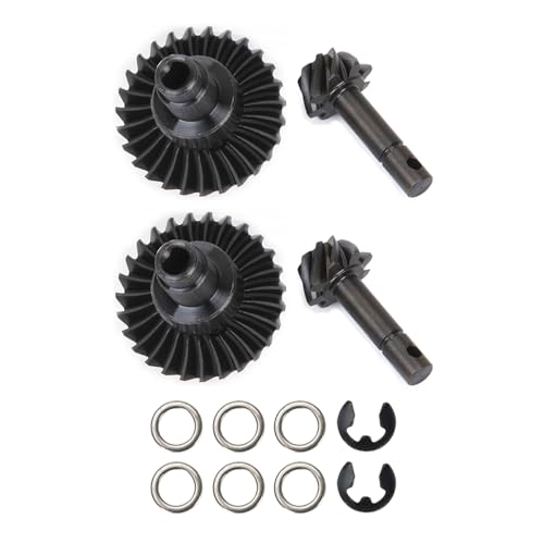 AMK 2 Sets Metal SCX10 III Bevel Gear, Ring Pinion Gear Set, -11% 8T-27T 1/10 Capra Underdrive Differential Axle Gears for RC Crawler Axial SCX10 Upgrades AR44 AR45 F9 (8T-27T Reverse) - size: 8T-27T Reverse