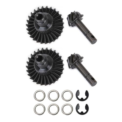 AMK 2 Sets Metal SCX10 III Bevel Gear, Ring Pinion Gear Set, -11% 8T-27T 1/10 Capra Underdrive Differential Axle Gears for RC Crawler Axial SCX10 Upgrades AR44 AR45 F9 (8T-27T Reverse) - size: 8T-27T Reverse