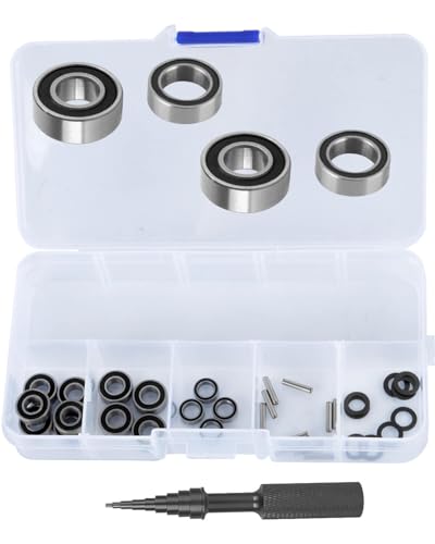 RC Bearings Kit Upgrades Part for 1/10 Slash 2WD VXL/Stampede 2WD VXL/Rustler 2WD VXL/Bandit 2WD VXL,Rubber Sealed Precision Ball Bearings,Black - color: Black- 1 Set