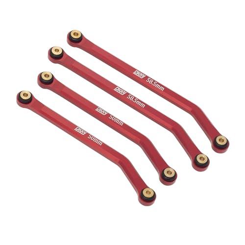 DKKY CNC Aluminum High Clearance for 1/24 RC Crawler Axial SCX24 AXI00001 C10 AXI00002 Jeep JLU Ford Bronco AXI00006 Upgrades (Red) - color: Red