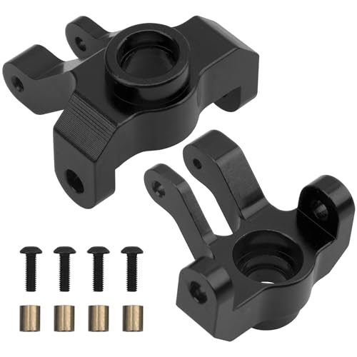 Metal C-Hubs Caster Blocks & Front Steering Blocks & Rear Stub Axle Upgrade Parts Compatible with MN128 MN86s MN86k MN86 G500 1/12 RC Crawler Car (Black) - color: Black