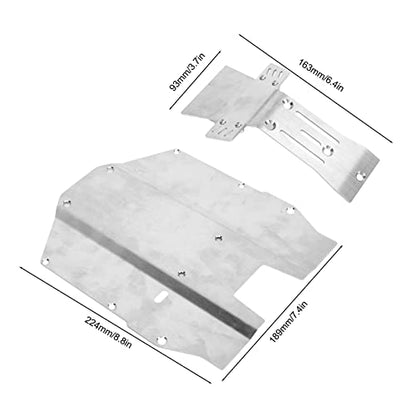 Stainless Steel RC Front Chassis Armor Plate Skid Plate, for YIKONG DF7 1/7 Short Truck, RC Skid Plate, RC Car Front and Chassis Skid Plate Armor, RC Chassis Guard