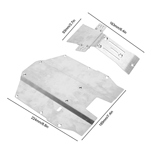 Stainless Steel RC Front Chassis Armor Plate Skid Plate, for YIKONG DF7 1/7 Short Truck, RC Skid Plate, RC Car Front and Chassis Skid Plate Armor, RC Chassis Guard