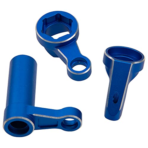 Aluminum Alloy Steering Assembly Servo Saver Set # 9545 Compatible with Traxxas 1/8 Sledge 4WD 95076-4 RC Monster Truck Upgarde Parts (Blue)