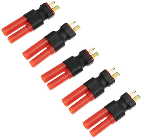 FLY RC 5pcs T Male to HXT 4mm Connector No Wires RC LiPo Battery Connector Adapters for Redcat RC Cars Trucks Crawlers Buggies