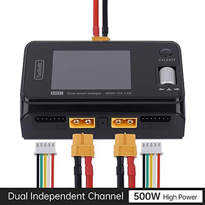 ToolkitRC M6D Dual-Channel 15A x 2 DC Balanced Charger Output 1-6s 250W High Power Density 5mV Small Size Charger