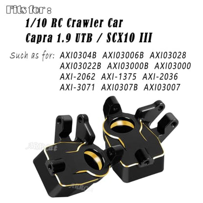 Brass Front Inner Portal Covers Steering Knuckles Upgrades Part for Capra UTB/SCX10 III,ARRCat 2PCS Brass Front Inner Portal Covers Steering Knuckles,Replace# AXI232006,Black