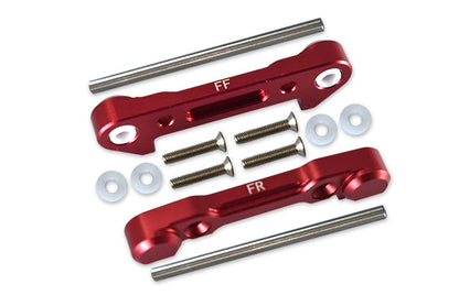 GPM 1:10 Lasernut U4 Tenacity LOS03028 / Tenacity DB Pro LOS03027V2 Upgrade Parts Aluminum Front Lower Suspension Mount - 12Pc Set Red
