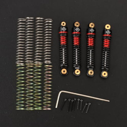 SCX24 Shocks 47MM Oil-Filled Damper For Axial SCX24 Upgrades | Long Travel Threaded Oil Shocks Absorber for 1/24 RC Crawler - color: red