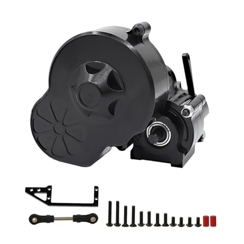 Metal Complete Transmission Cutoff Gearbox with Dig Gear for 1:10 Axial SCX10 AX10 Wraith RC Crawler Car (Black) - color: Black