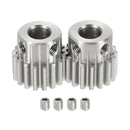 uxcell 2Pcs 1 Mod 17T Spur Gear 7mm Bore, 304 Stainless Steel Pinion Gear, 20°Pressure Angle, for Spur Rack and RC Model Car or Motor DIY(15mm) - size: 1 Mod 17T, 7mm x 15mm