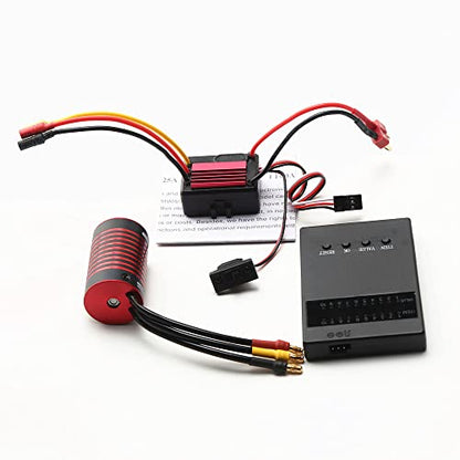 GoolRC Waterproof 2838 5800KV Brushless Motor & 35A Brushless ESC & Programming Card Replacement for 1/14 1/16 SCY HSP Trax4 HPI Remote Control Car Truck - size: 3200KV