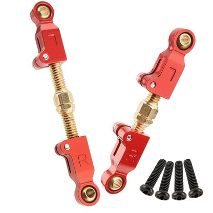 2 Pieces H14BM Upgrade Steering Linkage RC Car Accessories Adjustable Pull Rod Linkages Arm Tie Rod,Replacement Spare Parts for 1/14 Scale H14BM 14210 JC14EP HP474 HP141S Trucks (Red)