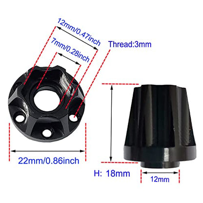 4Pcs RC Metal 12mm Hex Wheel Hub Adapters for 1/10 RC Crawler(18mm) | 1.9/2.2inch Beadlock Wheel Rim Adapter,18mm Extension Wheel Adapter,Alloy Metal,Black - size: 18mm