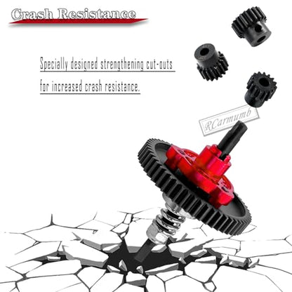 RC 54T Slipper Clutch Upgrades Part for Slash Stampede Rustler 4X4(VXL),Metal 54T Spur Gear with Pinions Gears Set(15T 17T 19T),Slipper Clutch Eliminator Hops up,#6878,Red - color: Red(54t)