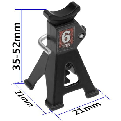 4Pcs ShareGoo 1/24 RC Scale Toy Decoration Metal RC Mini Toy Jack Stands Simulation Compatible with 1/18 1/24 RC Crawler SCX24 AX24 TRX4M FCX24 RC Crawler Car (Black) - color: Black