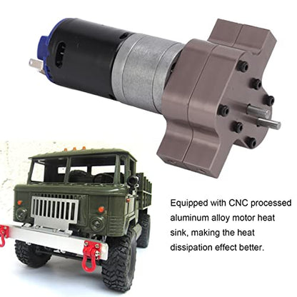 RC Gear Box, Metal Speed Change Gear Box with 370 Motor for WPL 1/16 RC Military Truck()