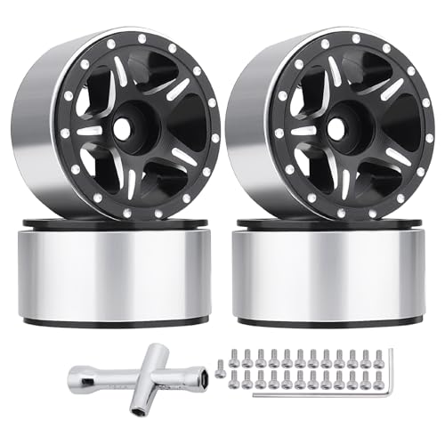 HobbyPark 1.0 Beadlock Wheels for TRX4M AX24 SCX24 FCX24 Enduro24 1/18 1/24 RC Crawler Car (Style B) - style: Style B