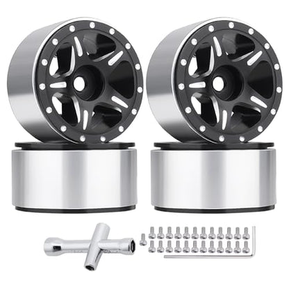 HobbyPark 1.0 Beadlock Wheels for TRX4M AX24 SCX24 FCX24 Enduro24 1/18 1/24 RC Crawler Car (Style B) - style: Style B