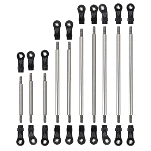 INJORA Stainless Steel Link Rod Linkage Plastic Rod End Set 324mm Wheelbase for 1/10 TRX4 RC Crawler Car - size: For 324mm TRX4