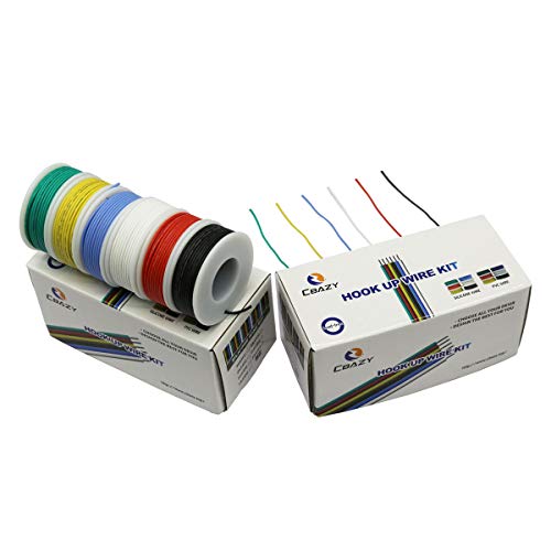 CBAZY™ Hook up Wire Kit (Stranded Wire Kit) 26 Gauge Flexible Silicone Rubber Electric Wire 6 Colors 32.8 feet Each 26 AWG - size: 26AWG