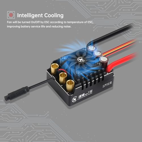 XC E6Pro Sensored Brushless ESC for 1/6 RC Car,3-8S 300A | Bluetooth APP Programming,6.0V/7.4V/8.4V BEC,Turbo Timing,Multiple protection,Smart Fan,Bashing - size: E6PRO