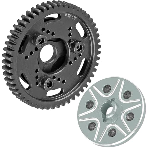RC 53T Spur Gears 0.8Mod Upgrades Part for 1/10 Slash 2WD (VXL)/Stampede 2WD (VXL)/Rustler 2WD (VXL)/Bandit 2WD (VXL),BRCatWPark Steel Metal Extra-Heavy Slip limiting Clutch,Titanium - color: Titanium - (53t)