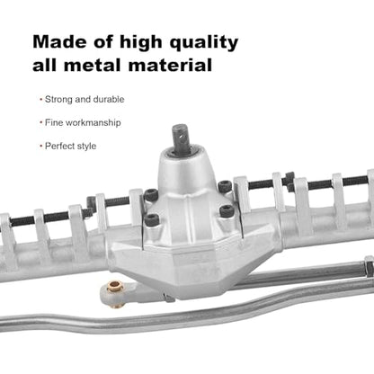 RC Front Axle，Aluminum Alloy Front and Rear Portal Axles Assembly 250mm/9.8in Length Metal Upgrades Accessories for 1.9 UTB RC Car (Silver) - color: Silver