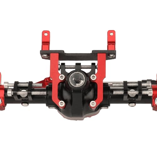 CNC Anodized Complete Front & Rear Portal Axle for 1/10 RC Crawler Car Axial SCX10 II Deadbolt 90046 90047 SCX10 90028 90027 Metal Upgrade Parts (red) - color: Red