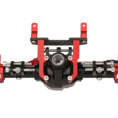 CNC Anodized Complete Front & Rear Portal Axle for 1/10 RC Crawler Car Axial SCX10 II Deadbolt 90046 90047 SCX10 90028 90027 Metal Upgrade Parts (red) - color: Red