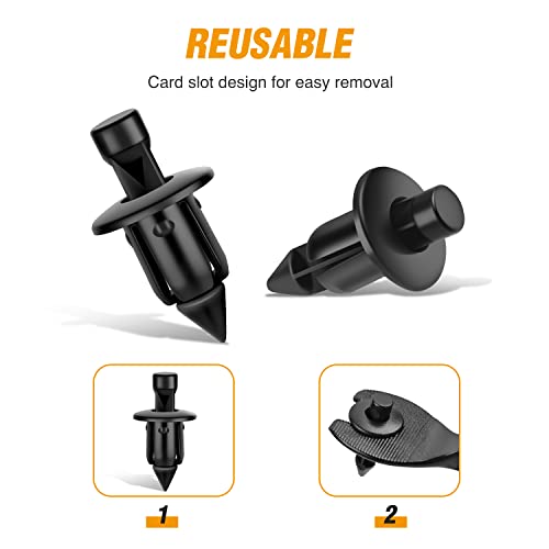 GOOACC 50pcs M6 Fender Clip Retainer Bumper Nylon Push Rivet Pins Bolt Motorcycle Hardware (2005-6SRIV) for Honda Kawasaki Suzuki GSX-R Yamaha YZF R1 R6 ATV Moto Car - color: 50pcs M6 Fender Clip