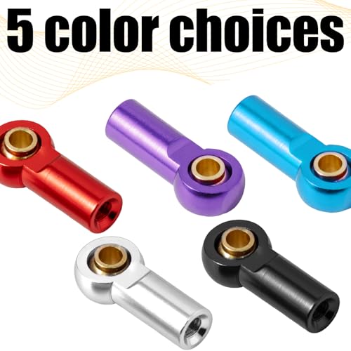 10PCS Aluminum M3 Tie Rod End Ball Joint Link Ball Head Holder 3mm RC Car Upgrade Parts, Compatible with Tamiya HSP Traxxas TRX4 Axial SCX10 D90 1/10 RC Car Truck Buggy Crawler, Blue - color: Blue