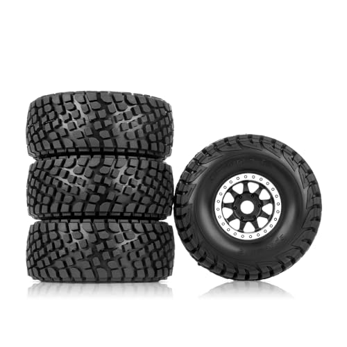1/7 Mojave Desert Short Course Truck Tires Wheel Compatible with TRAXXAS UDR Off-Road Buggy Tire 17MM Adapter Wearable FS 336184 RC Model Car (White) - color: White