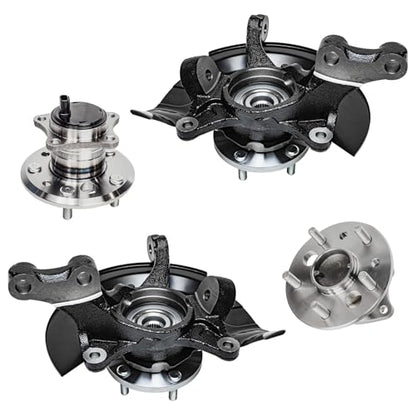 Detroit Axle - 2.4L 4pc Steering Knuckles Kit for 2004 2005 2006 | Toyota Camry, 2 Front Steering Knuckles & Wheel Bearing Hubs 2 Rear Wheel Bearing Hubs [Vehicle Built in USA, 4-Wheel ABS] - size: 4UW48659/Kit