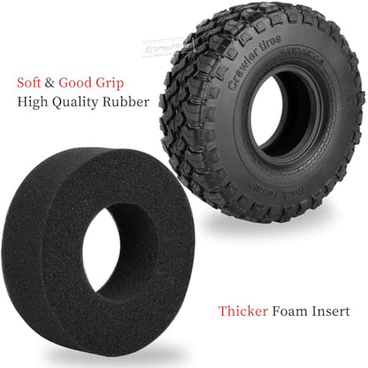 RC 1.9 Beadlock Tires 1.9 Wheels and Tires for 1/10 RC Crawler,TRX6 TRX4 AX103007 SCX10 90046 D90 Gen7 8 MST VS4-10,Aluminium Alloy 1.9 RC Wheel Rims & Rubber Tyre,Red - color: Red(4pcs)