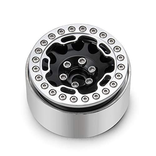 Aluminum Alloy RC Beadlock Wheel Rim Replacement Ring for 1:10 Crawler RC Car 1.9" Wheels/Rims-Pack of 4pcs (Silver) - color: Silver
