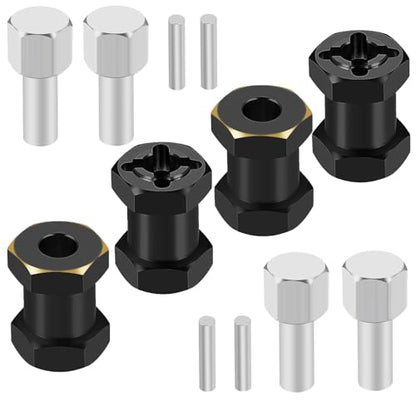 4PCS 12mm Hex Drive Hubs Combiner Coupler Counterweight Brass Extended Hex Wheel Hubs 17mm/20mm/25mm Thick Wheel Spacers Offsets Adapter for 1/10 SCX10 90046 D90 RC Crawler Car Upgrades (17mm) - color: 17mm