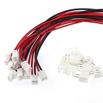 100Pcs Jst 2.0 Ph 2 Pin Connector Plug, Include 50pcs Mini 2 Pin Jst Ph2.0 Connector Plug Female with 150mm Cable Wire & 50pcs Male Micro Jst Ph2.0mm 2Pin Connector Plug - size: Jst-2.0-Ph-2Pin-50pcs