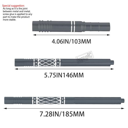 Upgrades Part Aluminum Center Slider Driveshafts Center Drive Shaft for 1/10 Kraton&Outcast 4X4 4S V2 BLX,Axles CVD Hops Up(Titanium) - color: Titanium(for 1/10)