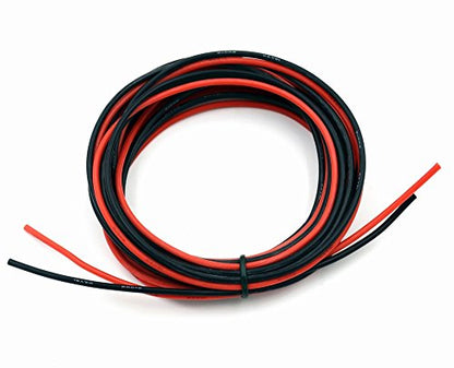 TUOFENG 18 AWG Silicone Wire Kit - 10ft | 5ft Black/Red, Hook Up Cable - size: 18 AWG Silicone Wire 2 Colors 5ft Each