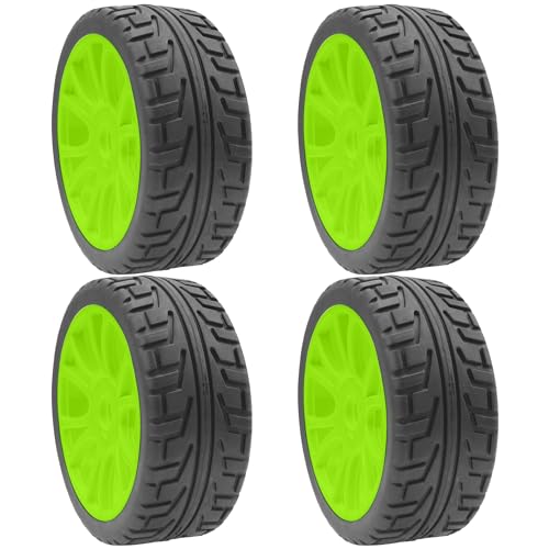 ShareGoo 1/8 RC Buggy Off Road Tires and Wheels Rim 17mm Drive Hex Compatible with Arrma Typhon Kyosho Losi VRX Redcat Tamiya HPI 1/8 RC Off Road Buggy (Green) - color: Green